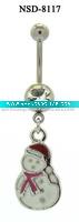 Wholesale Fancy stainless steel Snowman navel belly ring body jewelry/jewellery piercing