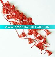 Wholesale plastic bead chain garland with bells, fashion ornament christmas bead chain garland in gifts & crafts