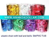 Wholesale bells tree beaded garland, plastic chains, christmas beaded decoration