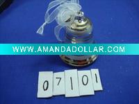 Wholesale christmas silver glass bell hanging ornament