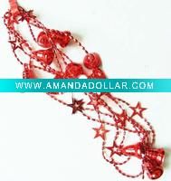 bells beaded garland , beaded chains, plastic bead chain garland