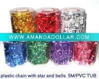 Wholesale bells beaded garland , beaded chains, plastic bead chain garland