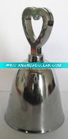 Wholesale 2''small electroplated metal cow bell with heart-shaped handle for alert Nuojie A12-H03