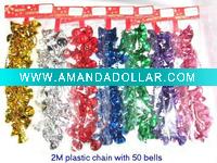 Wholesale bells Carnival plastic beaded chain garland, holiday party chain garland