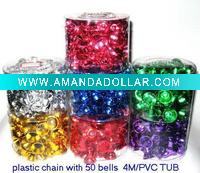 Wholesale plastic bead chain garland with bells, Carnival beads chain garland, party beaded chain garland, Ireland Eire bead chain garland