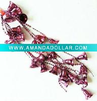 Wholesale plastic bead chain garland with bells, Carnival beads chain garland, party beaded chain garland, Ireland Eire bead chain garland