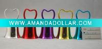 Wholesale 2''small metal cow bell,hand bell with heart-shaped handle for alert Nuojie A5-H01