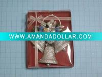 Wholesale plastic christmas bell hanging ornament/decoration/craft/gift