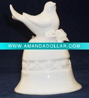 Wholesale 3.8''ceramic bell with animal for wedding /birthday gifts/holiday decoration Nuojie C1-B04