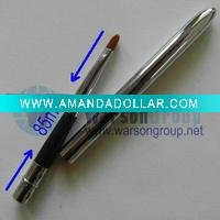 Wholesale Natural hair mental handle retractable lip brush