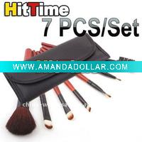 Wholesale 20Set(7Pcs/set) Makeup Brush Set Eyeshadow Blush Lip Gloss Pen Case EMS Free Shipping