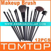 Wholesale 12 PCS Makeup Brush Make Up Brush Make-up Brushes Brush Set with Black Leather Case