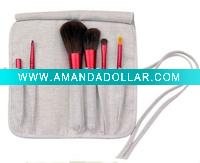 Wholesale 6Pcs Red Handle Fashion Travel Cosmetic Brush Set