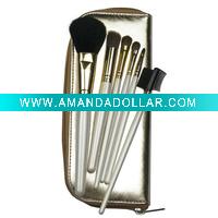 6pcs goat hair make up brushes set with golden bag