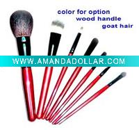 Wholesale 7pcs red wood cosmetic brush