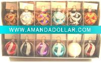Wholesale S/6 Christmas glass ball card holder