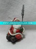 Wholesale Polyresin sitting christmas Santa Claus name card holder