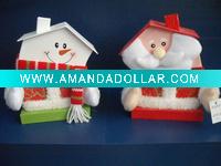 Wholesale christmas House shape santa snowman gift box