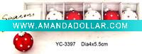 Wholesale Set of 6 christmas glass ball w/gift card holder