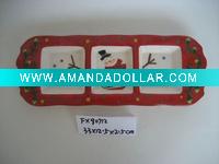 Wholesale ceramic christmas decoration candy bowl&plate