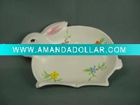 Pottery Easter Rabbit Plate