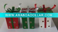 Three different color christmas box