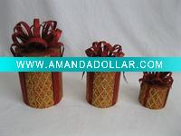 Metal X'mas Glitter Gift Box
