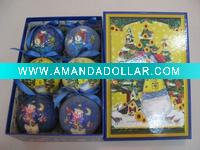 Wholesale single-deck rectangle gift box,with snowman and Christmas tree pattern, contain 6pcs