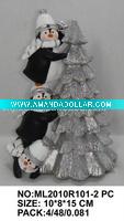 Wholesale 2asst pengiun with christmas tree in polyresin for ornament