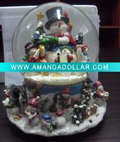 Christmas snowman snow globe