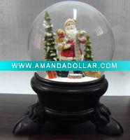 Santa send present christmas snow globe