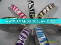 Wholesale 15mm zebra-stripe wedding decorated grossgrain ribbon