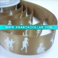 Printed satin ribbon