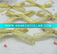 decorative metallic ribbon bow