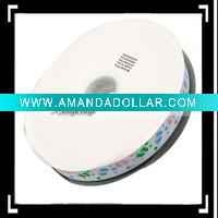 Wholesale 22mm Feet Pattern Satin Grosgrain Ribbon Riband White