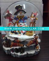 Christmas snowman snow globe