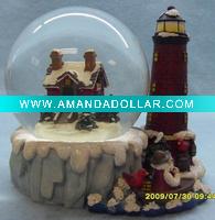 Polyresin santa house Snow Globe