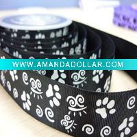 Printed satin ribbon
