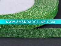 Wholesale Glittering Green Craft Favor Metallic Ribbon