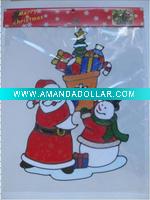 Wholesale reusable PVC window sticker for christmas(LD-M015)