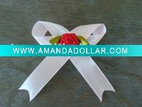 Wholesale 100% satin garment accessories ribbon bow