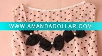 Wholesale black grosgrain dress bow with a bead
