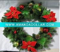 Wholesale 60cm artificial outdoor decorative pvc Christmas wreath