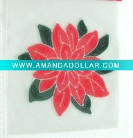 Wholesale PVC christmas flower stickers (LD-M081)