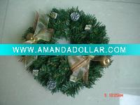 Wholesale 30cm artificial outdoor decorative pvc Christmas rattan wreath