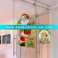 Wholesale Paper made 3D Satan Claus character of door sticker