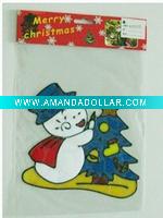 Wholesale Christmas tree PVC glass stickers(LD-M016)