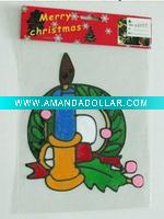 Wholesale christmas candles PVC fridge stickers (LD-M034)
