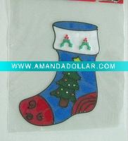 Wholesale PVC mirror stickers with christmas shoe (LD-M060)