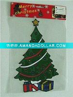 Wholesale christmas tree glass stickers for decr. (LD-M055)